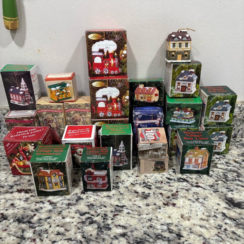 Badcock Vintage Christmas Ornaments Lot Of 24- All In Original Box But 1